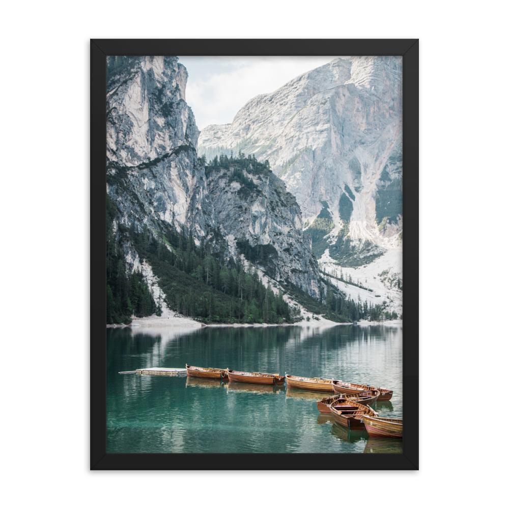 Braies lake 2 - Poster im Rahmen schwarz / 30x41 cm artlia