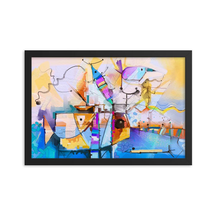 Poster im Rahmen - Bunte Fantasie schwarz / 30x45 cm artlia