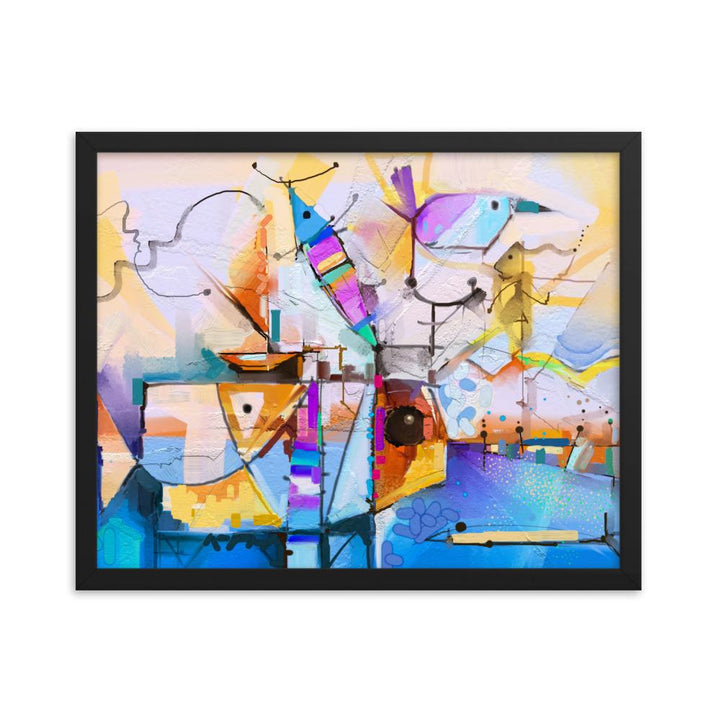 Poster im Rahmen - Bunte Fantasie schwarz / 41x51 cm artlia