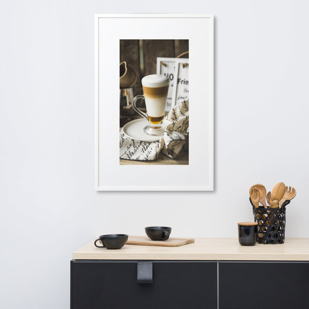 Café in Berlin - Poster im Rahmen mit Passepartout artlia