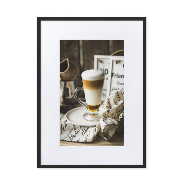 Café in Berlin - Poster im Rahmen mit Passepartout Schwarz / 50×70 cm artlia