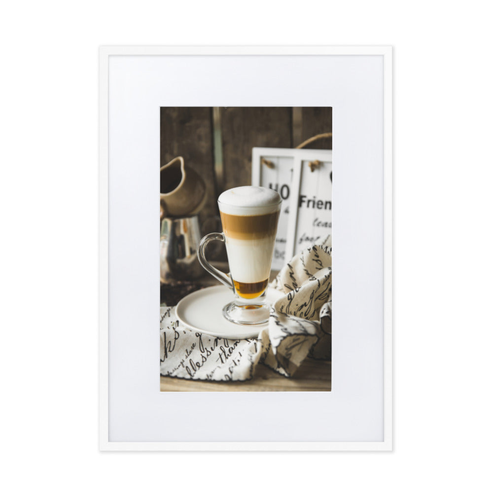 Café in Berlin - Poster im Rahmen mit Passepartout Weiß / 50×70 cm artlia