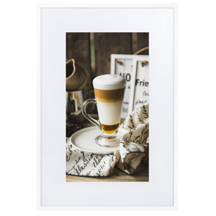 Café in Berlin - Poster im Rahmen mit Passepartout Weiß / 61×91 cm artlia