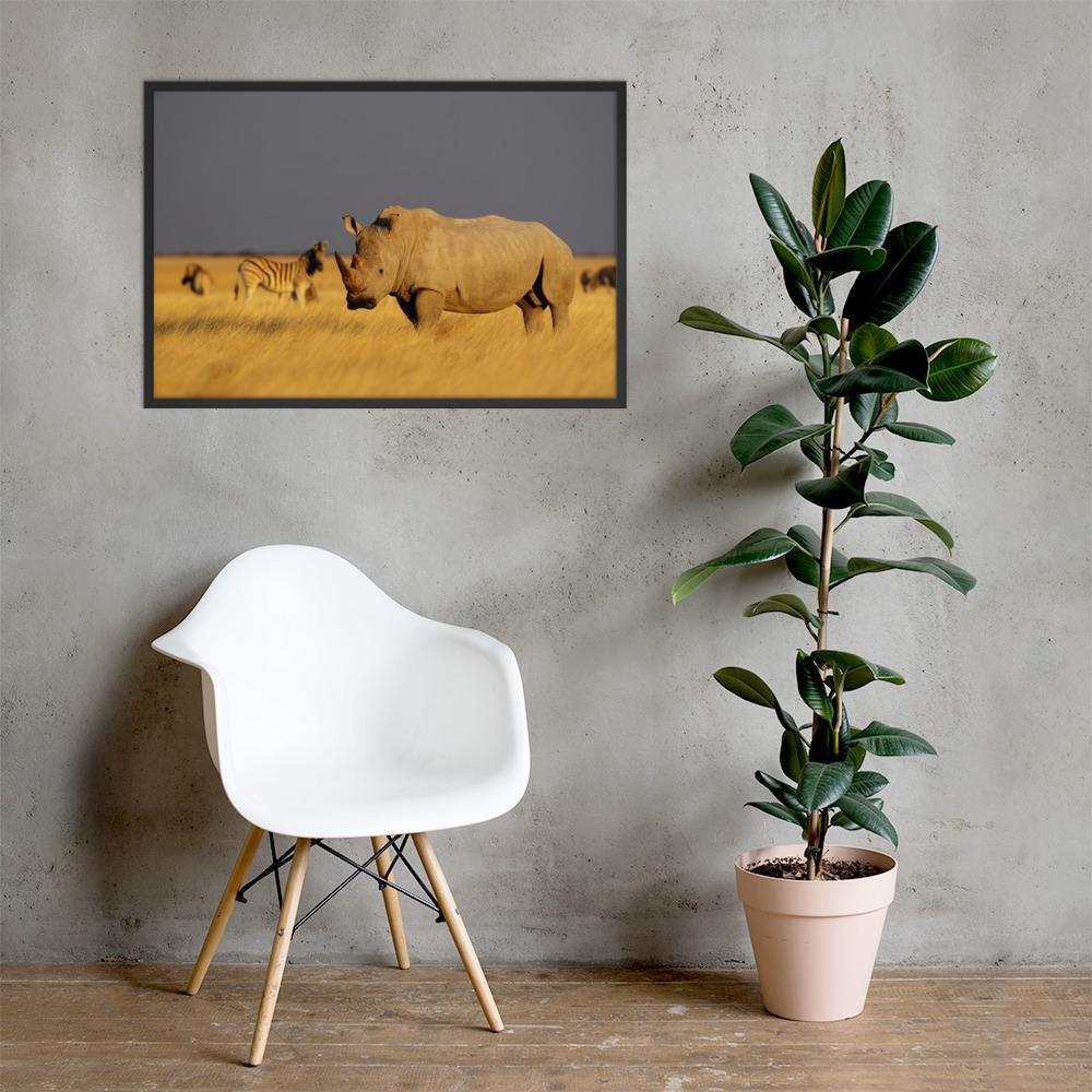 Das Nashorn - Poster im Rahmen artlia