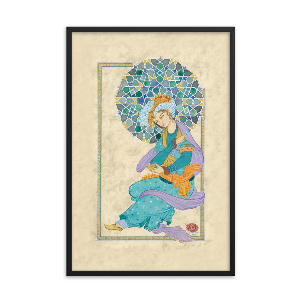 Der persische Mann - Poster im Rahmen Schwarz / 61x91 cm artlia
