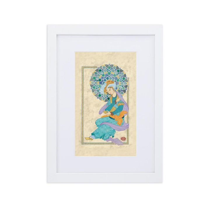 Der persische Mann - Poster im Rahmen mit Passepartout Weiß / 21×30 cm artlia