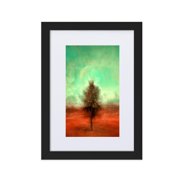 Der schlafende Baum - Poster im Rahmen mit Passepartout schwarz / 21×30 cm artlia