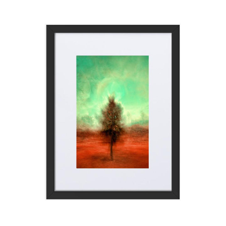 Der schlafende Baum - Poster im Rahmen mit Passepartout schwarz / 30×40 cm artlia