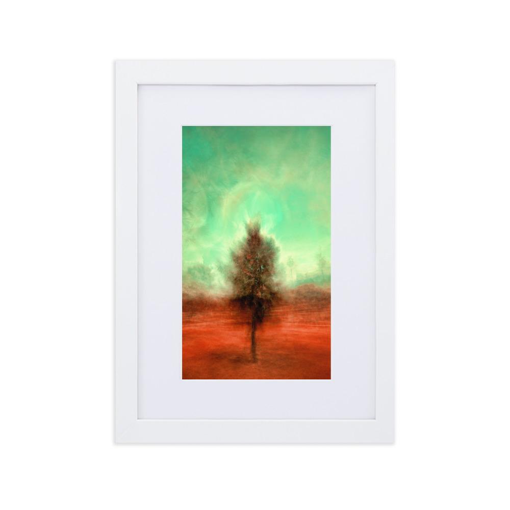 Der schlafende Baum - Poster im Rahmen mit Passepartout weiß / 21×30 cm artlia