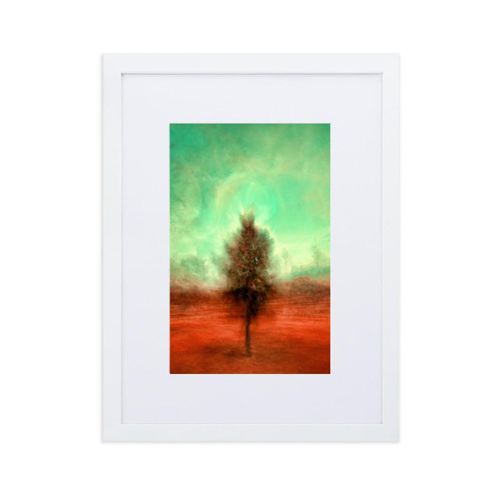Der schlafende Baum - Poster im Rahmen mit Passepartout weiß / 30×40 cm artlia