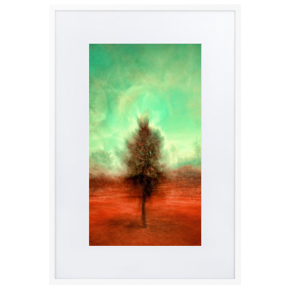 Der schlafende Baum - Poster im Rahmen mit Passepartout weiß / 61×91 cm artlia