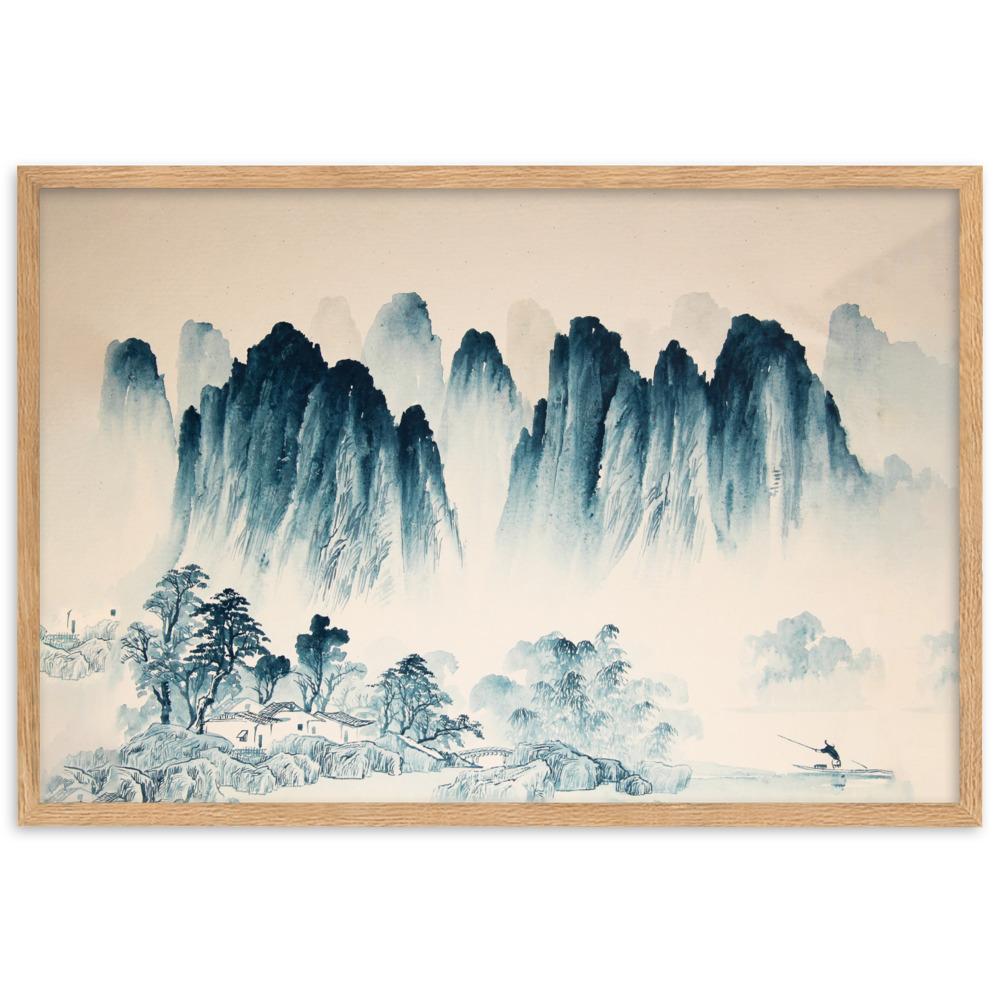 Die Berge Asiens - Poster im Rahmen Oak / 61×91 cm artlia