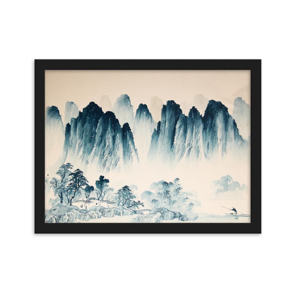Die Berge Asiens - Poster im Rahmen Schwarz / 30×40 cm artlia