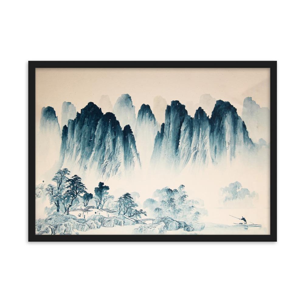 Die Berge Asiens - Poster im Rahmen Schwarz / 50×70 cm artlia