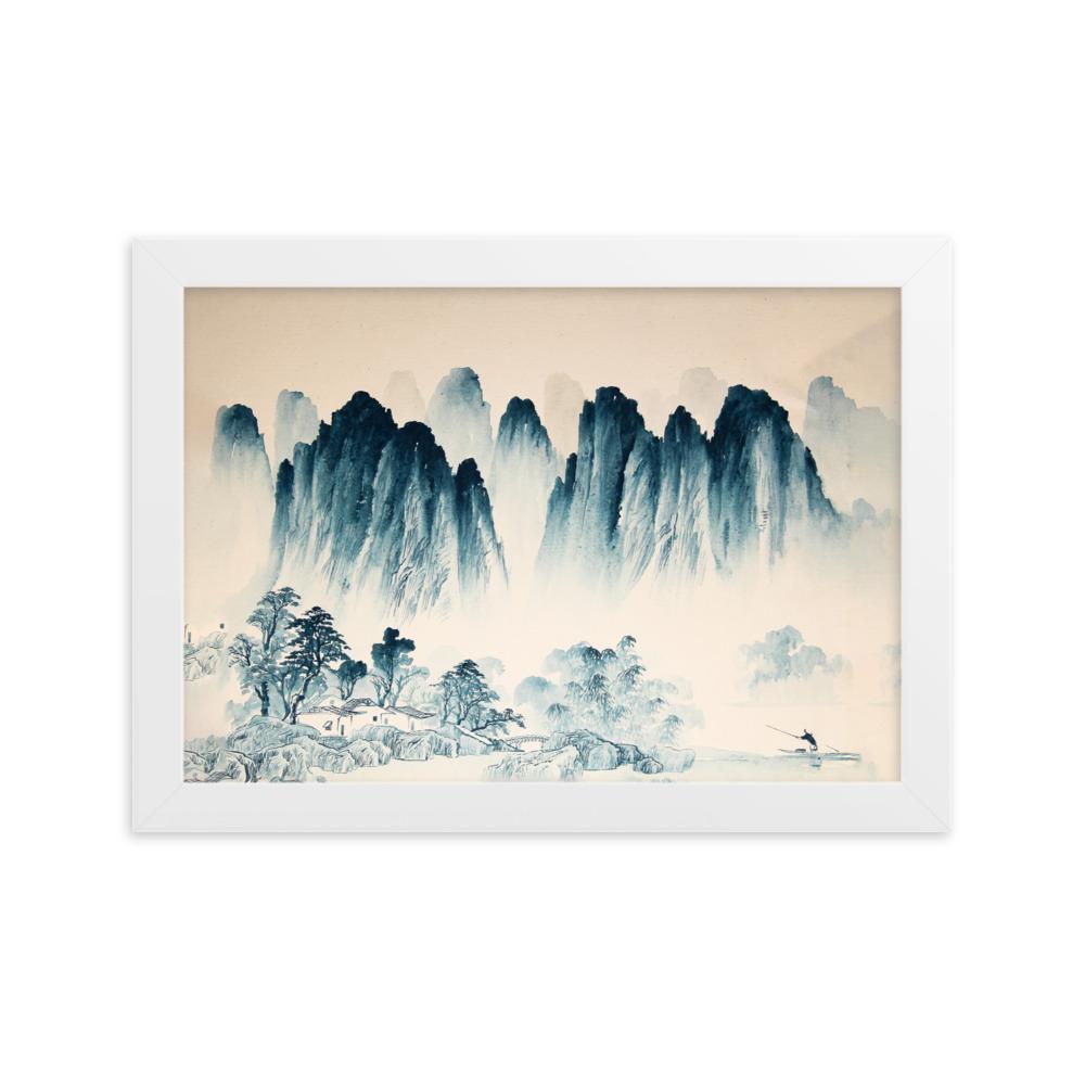 Die Berge Asiens - Poster im Rahmen Weiß / 21×30 cm artlia