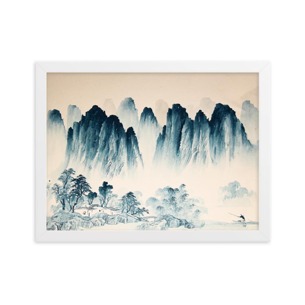 Die Berge Asiens - Poster im Rahmen Weiß / 30×40 cm artlia