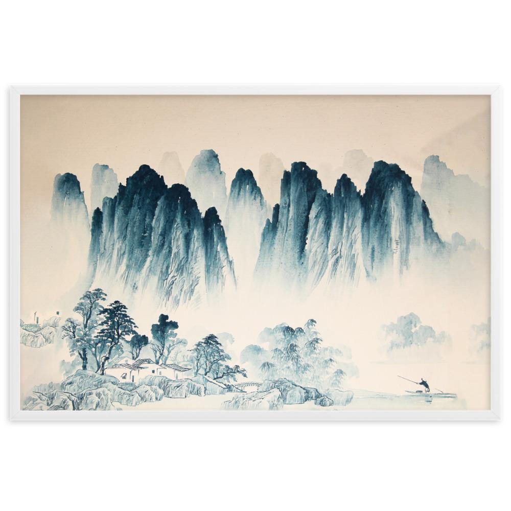 Die Berge Asiens - Poster im Rahmen Weiß / 61×91 cm artlia