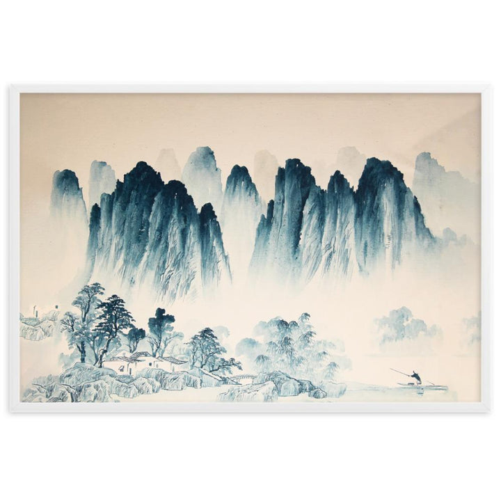 Die Berge Asiens - Poster im Rahmen Weiß / 61×91 cm artlia