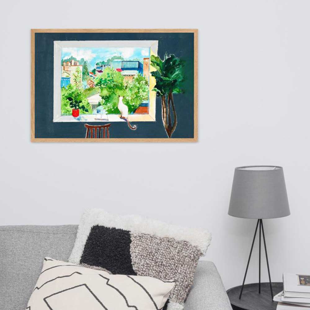 Die Katze, die Liebesgeschichten liest - Kunstwerk artlia