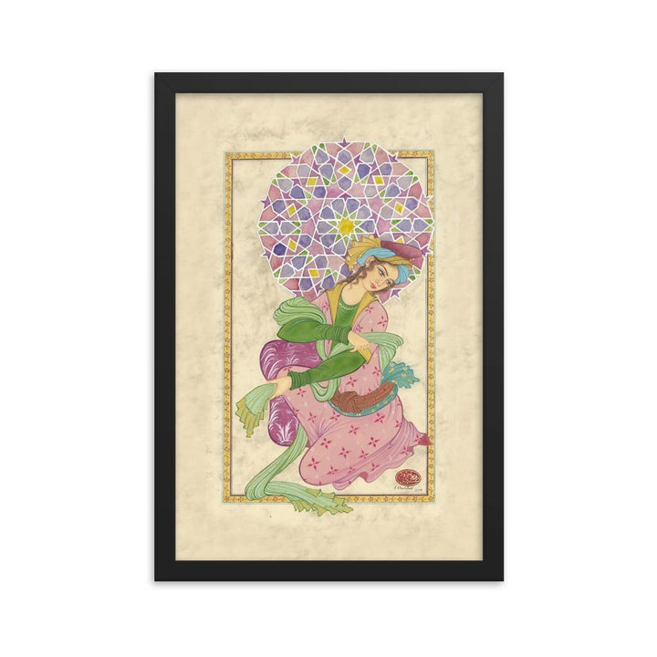 Die persische Dame - Poster im Rahmen Schwarz / 30x45 cm artlia