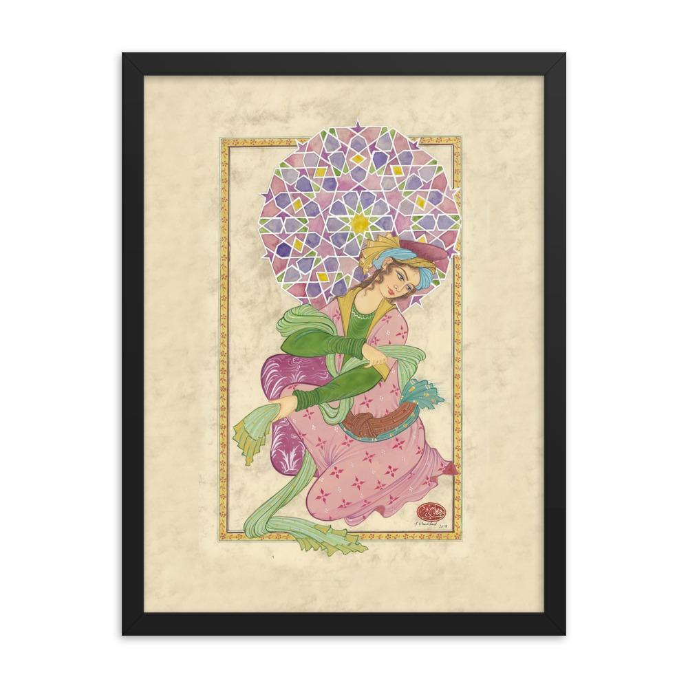 Die persische Dame - Poster im Rahmen Schwarz / 30x41 cm artlia
