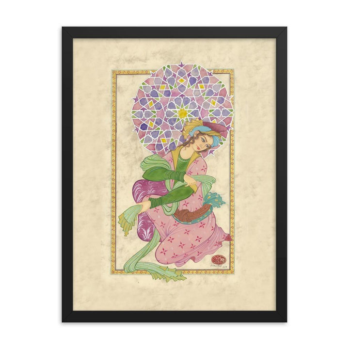 Die persische Dame - Poster im Rahmen Schwarz / 30x41 cm artlia