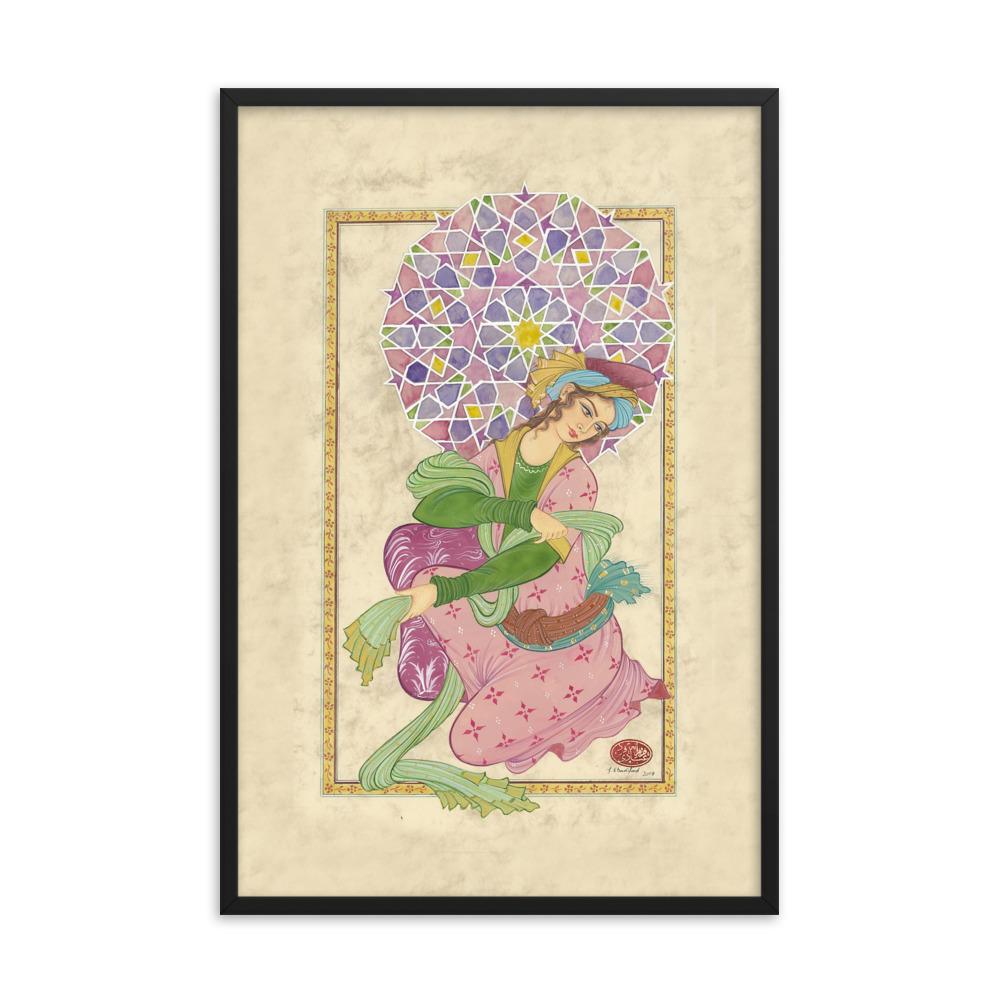 Die persische Dame - Poster im Rahmen Schwarz / 61x91 cm artlia