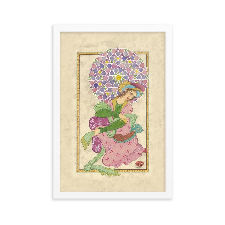 Die persische Dame - Poster im Rahmen Weiß / 30x45 cm artlia