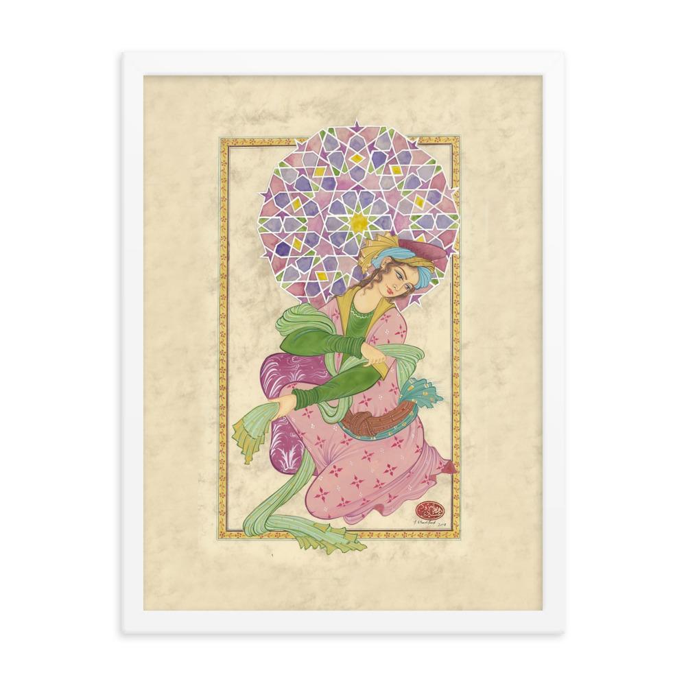 Die persische Dame - Poster im Rahmen Weiß / 30x41 cm artlia