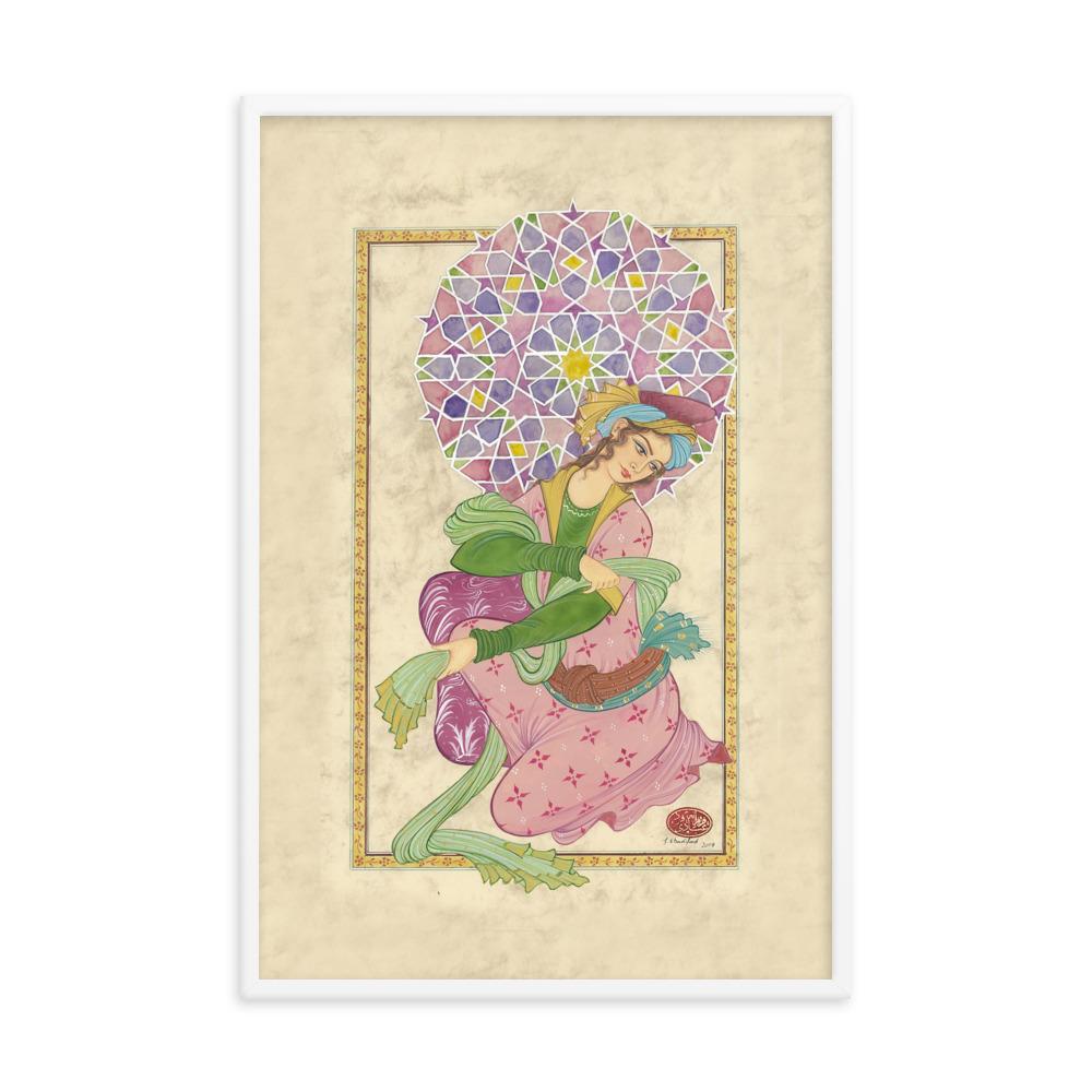 Die persische Dame - Poster im Rahmen Weiß / 61x91 cm artlia