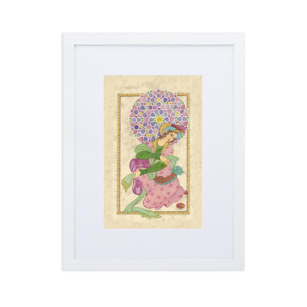 Die persische Dame - Poster im Rahmen mit Passepartout Weiß / 30×40 cm artlia