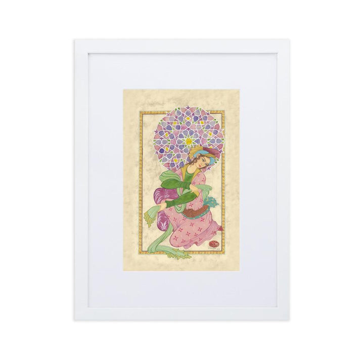 Die persische Dame - Poster im Rahmen mit Passepartout Weiß / 30×40 cm artlia