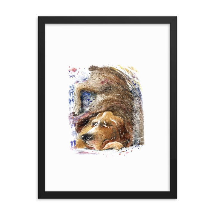 Dom Hund - Poster im Rahmen schwarz / 30x41 cm artlia