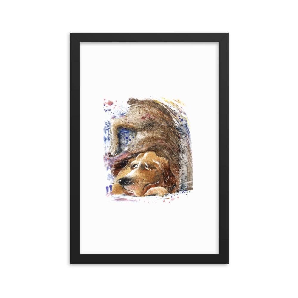 Dom Hund - Poster im Rahmen schwarz / 30x45 cm artlia