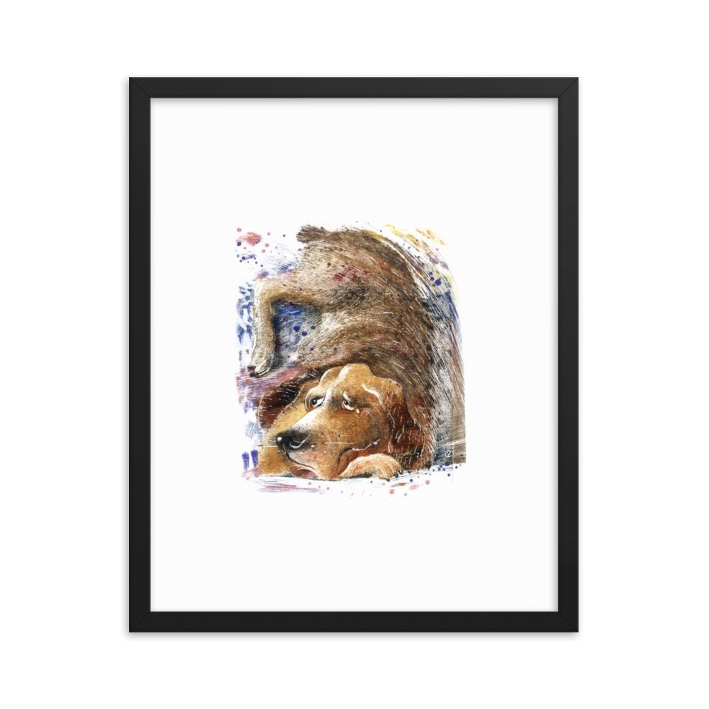 Dom Hund - Poster im Rahmen schwarz / 41x51 cm artlia