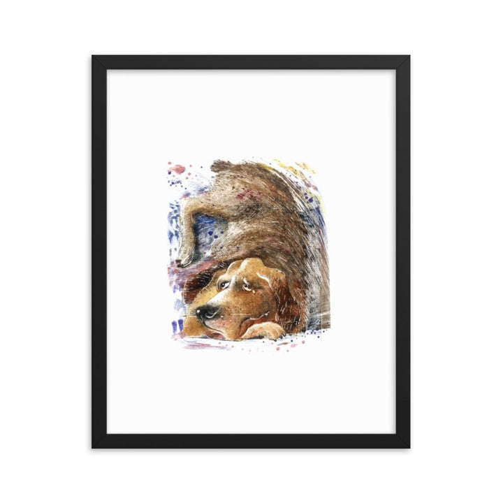 Dom Hund - Poster im Rahmen schwarz / 41x51 cm artlia
