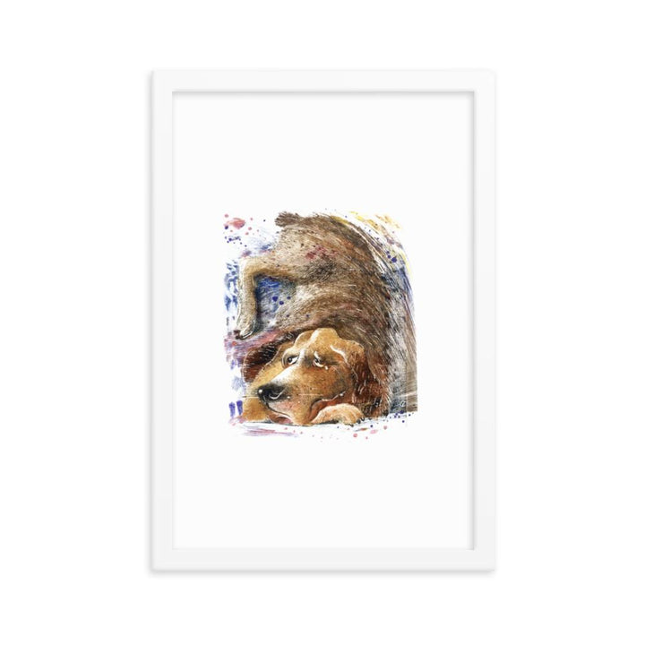 Dom Hund - Poster im Rahmen weiß / 30x45 cm artlia