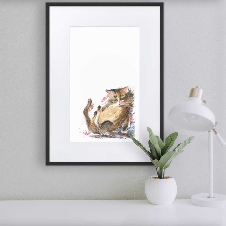 Dom Katze - Poster im Rahmen mit Passepartout artlia