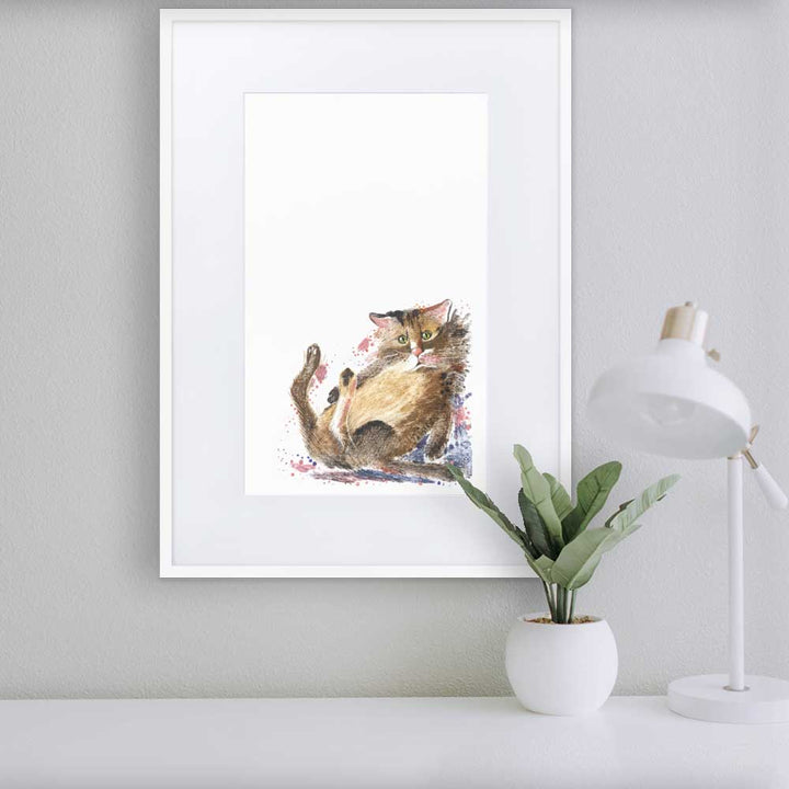 Dom Katze - Poster im Rahmen mit Passepartout artlia