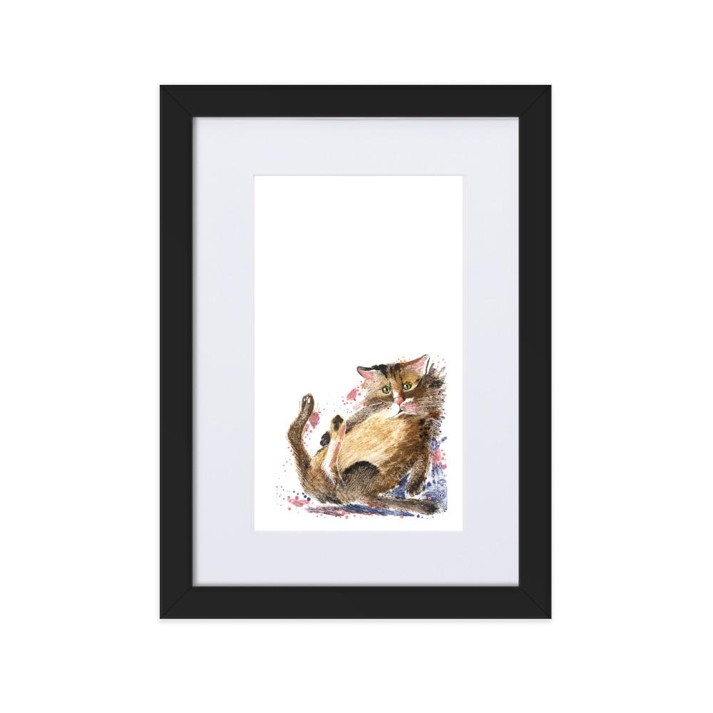 Dom Katze - Poster im Rahmen mit Passepartout schwarz / 21×30 cm artlia