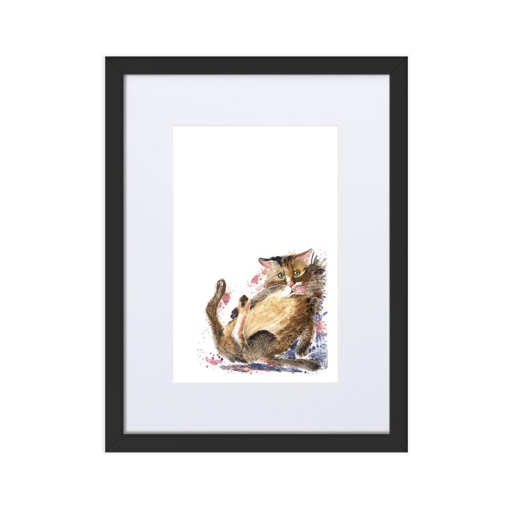 Dom Katze - Poster im Rahmen mit Passepartout schwarz / 30×40 cm artlia