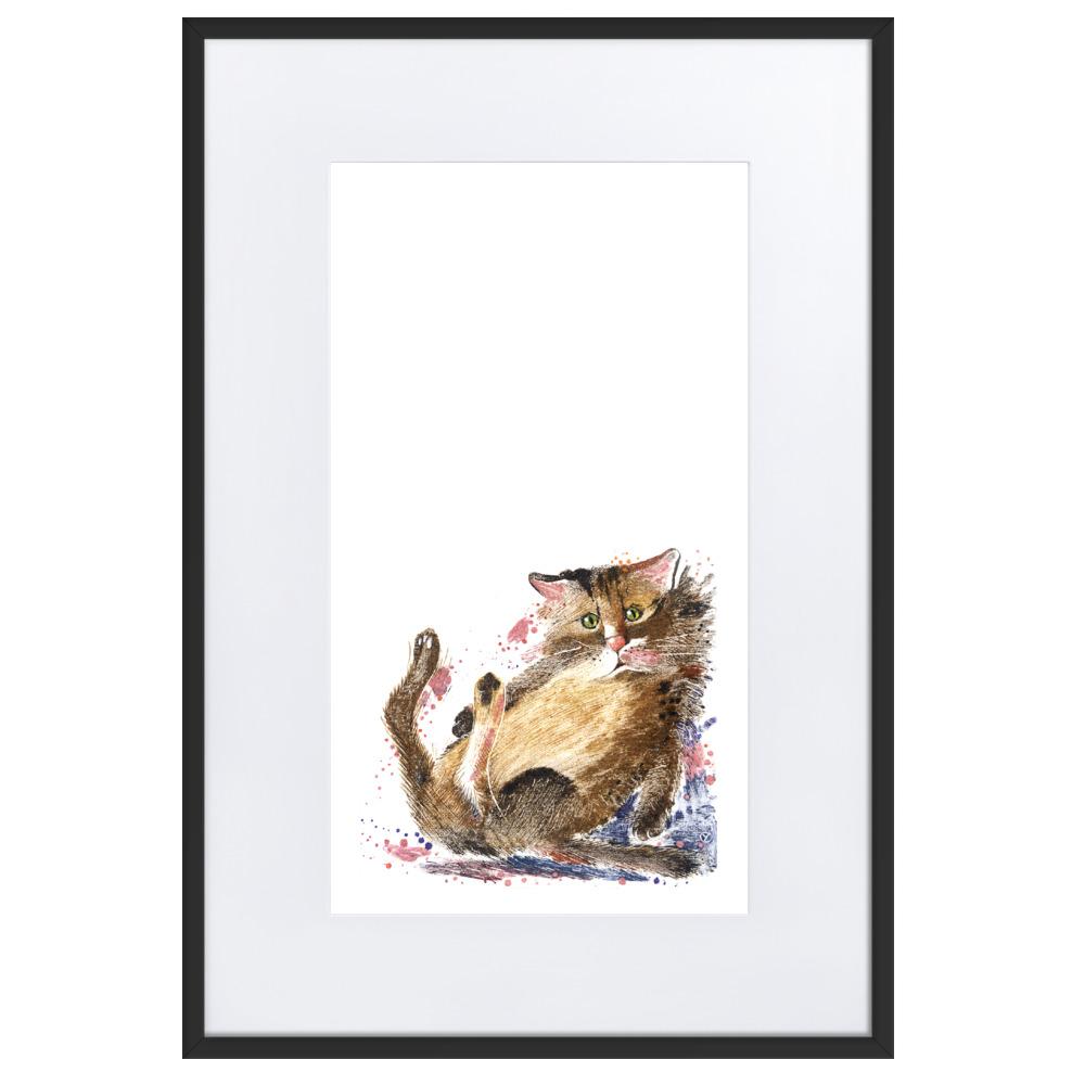 Dom Katze - Poster im Rahmen mit Passepartout artlia