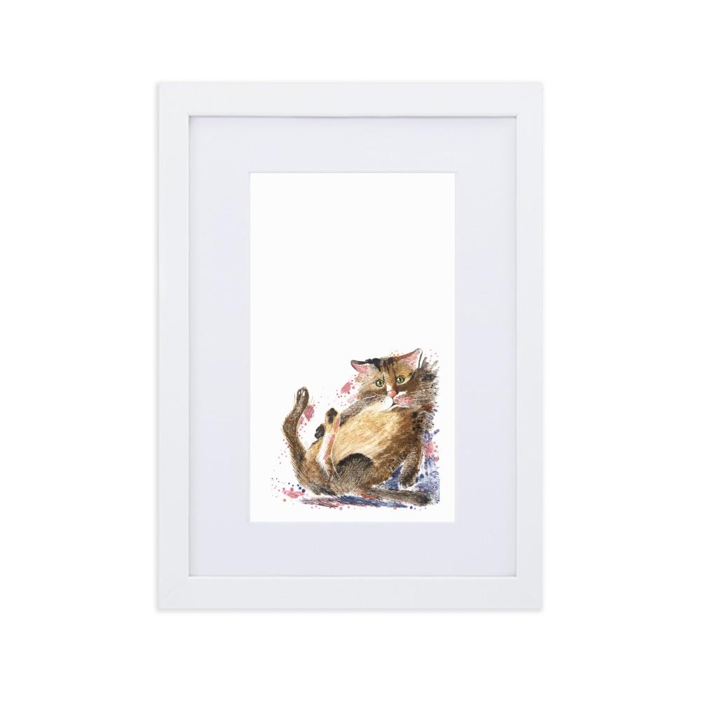Dom Katze - Poster im Rahmen mit Passepartout weiß / 21×30 cm artlia