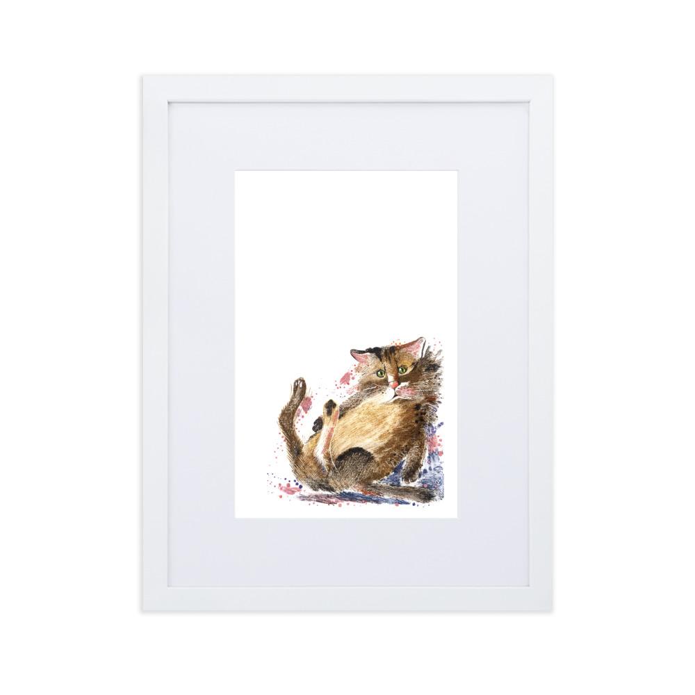 Dom Katze - Poster im Rahmen mit Passepartout weiß / 30×40 cm artlia