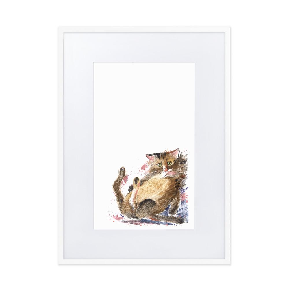 Dom Katze - Poster im Rahmen mit Passepartout weiß / 50×70 cm artlia