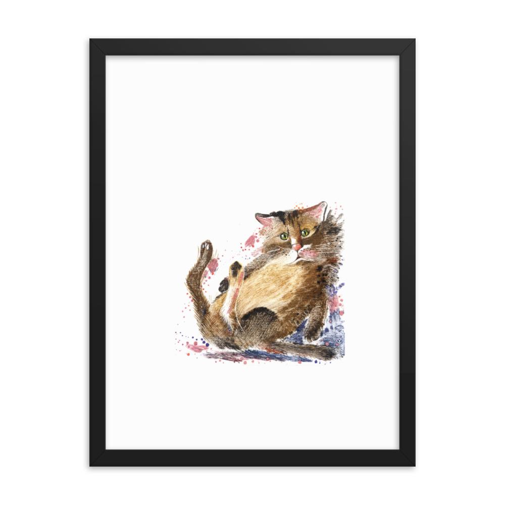 Dom Katze - Poster im Rahmen schwarz / 30x41 cm artlia