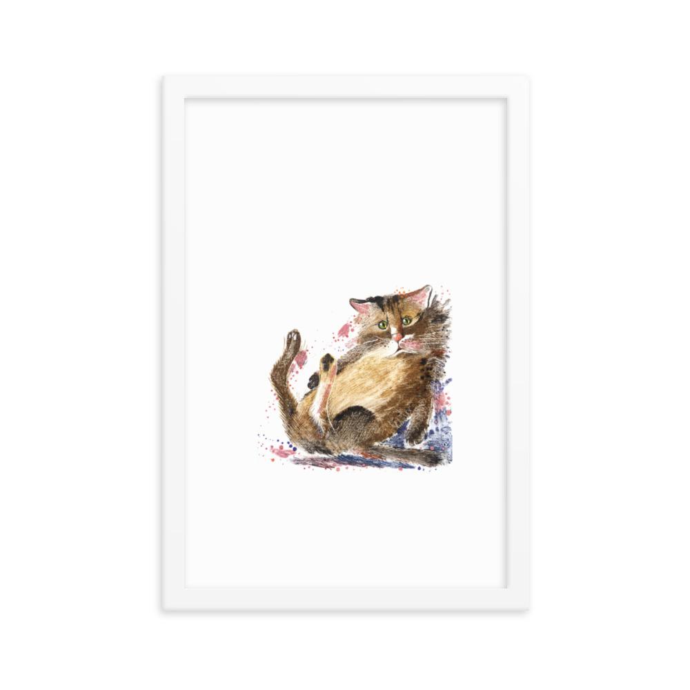 Dom Katze - Poster im Rahmen weiß / 30x45 cm artlia