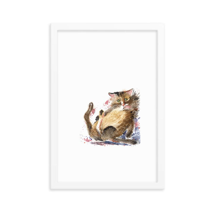 Dom Katze - Poster im Rahmen weiß / 30x45 cm artlia