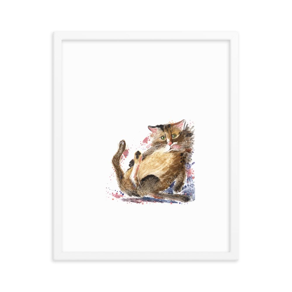 Dom Katze - Poster im Rahmen weiß / 41x51 cm artlia