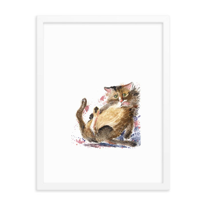 Dom Katze - Poster im Rahmen weiß / 30x41 cm artlia